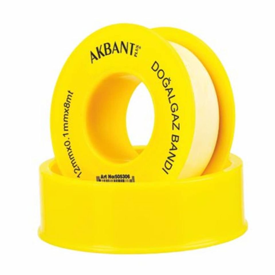 Akbant Teflon Bant Doğalgaz 12Mmx0.1Mmx8Mt