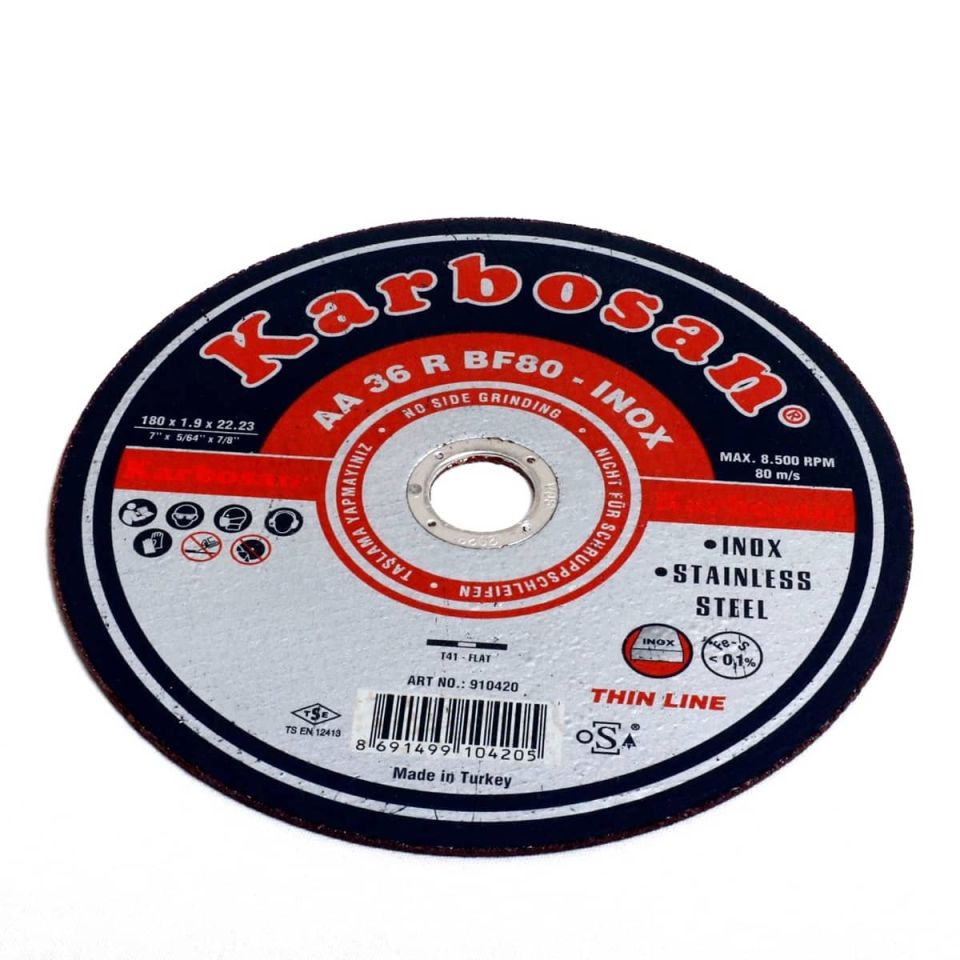 Karbosan İnox Thinline Kesici Kesme Taşı 115x1.0x22 AA 54 R BF80
